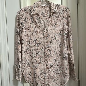 Candie's Cream Button Down Shirt with Notched Collar